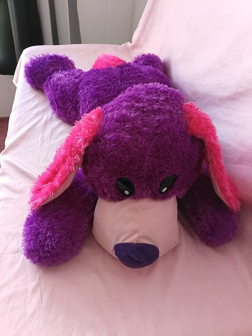 Toy Factory Extra-Large Purple & Pink Plush Dog – Approx. 36” Long